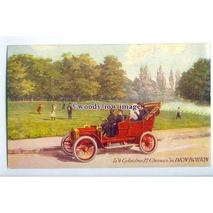 su3365 - Dion-Bouton French Car Advert / A Drive through the Park - postcard