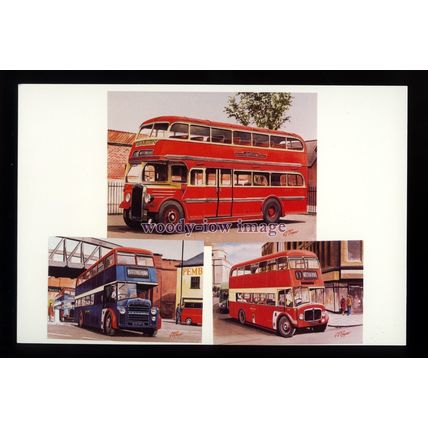 tm6639 - Nottingham Buses, Barton Leyland PD1 - Artist - G.S.Cooper - postcard
