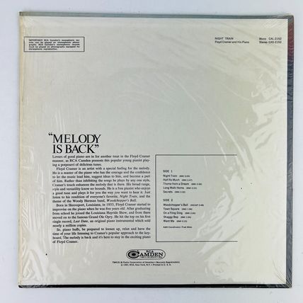 Floyd Cramer – Night Train Vinyl LP Record Album CAS-2152