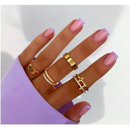 Nail Tips French Light Purple 20 100 Coloured Acrylic False Artificial Gel Lilac