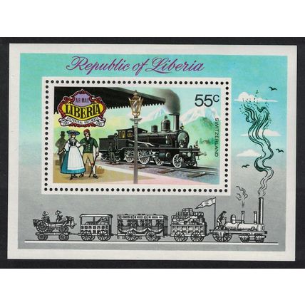 Liberia Historical Railways Steam locomotives MS 1973 MNH SG#MS1155