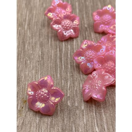 17mm Pink Shank Buttons ABS Flower Cardigans Crochet knitting Sewing Crafts
