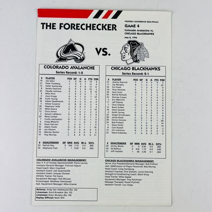 Chicago Blackhawks The Forechecker Game Preview vs Colorado Avalanche Game 4 WCS