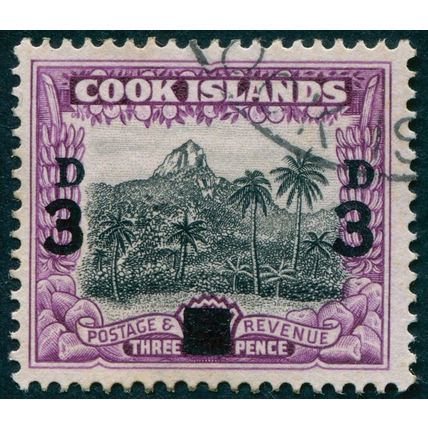 Cook Islands 1940 3d on 1½d black & purple SG130 used