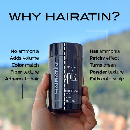 HAIRATIN Building Fibers for Thinning Hair, Light Brown, 28G - Achieve Fuller, N
