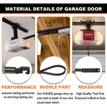 41A5250 Belt, Garage Door Belt Replacement 237'' for 7Ft High Garage Doors, Gara