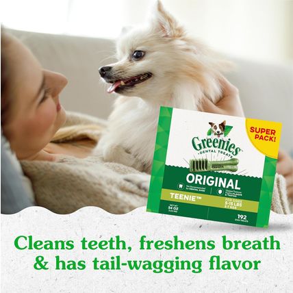 Greenies Original Teenie Natural Dental Care Dog Treats, 54 Oz. Pack (192 Treats