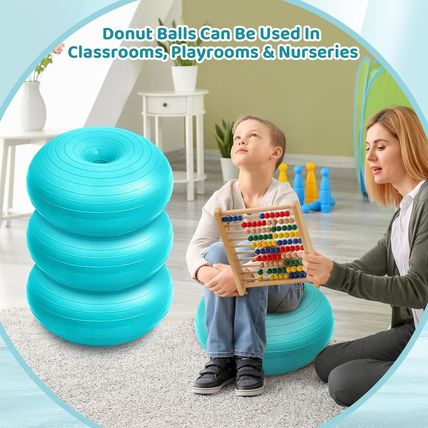 Lewtemi 4 Pcs Flexible Seating Yoga Ball Chair for Classroom 16.8 Inch Inflatabl