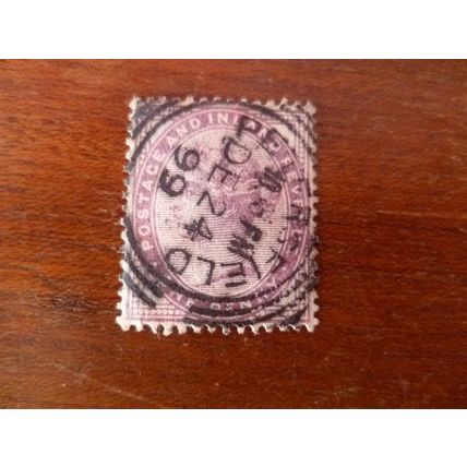 1881 GB Queen Victoria SG172 1d lilac fine used stamp Petersfield Dec 24 1899