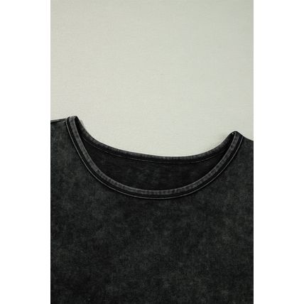 Black Varsity Stripe Half Sleeve Vintage Tee
