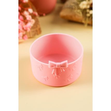 Pink Bowknot Decor Food Grade Silicone Cup Sleeve