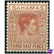 Bahamas 1948 SG151a 1 1/2d Pale Red-Brown Mounted Mint