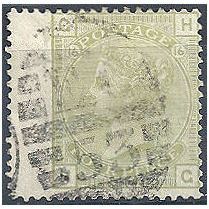 1877 SG153 4d Sage-Green Plate 16 Good/Fine Used Wing Margin Check Letters "HG".