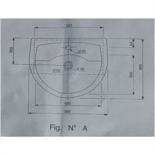 Shires Aspen 58cm 2 Tap Hole semi-recessed Basin in WHITE