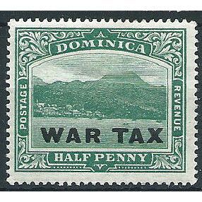 Dominica 1918 SG57 1/2d Deep Green WAR TAX Mounted Mint . ..