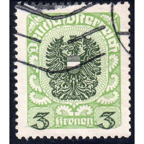 1921 AUSTRIA Sg406 3k BLACK-GREEN ON WHITE PAPER FINE USED (B39)