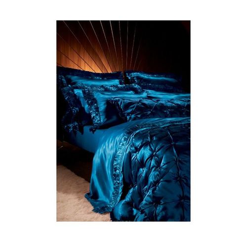 AGENT PROVOCATEUR 100% Silk Kingfisher Deep Blue King Size Fitted Sheet - NEW