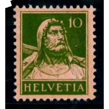 SWITZERLAND 1914 SG 280 10c GREEN AND BUFF WILLIAM TELL U/M MINT #