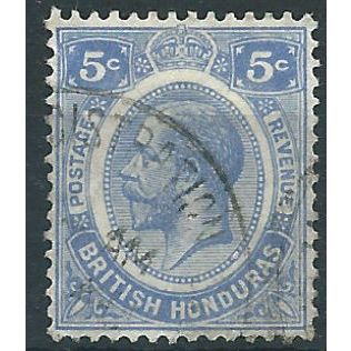 British Honduras 1923 SG131 5c Milky Blue Fine Used . . ..