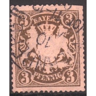 Bavaria 1888 - 3pf brown - Bavarian Arms - used