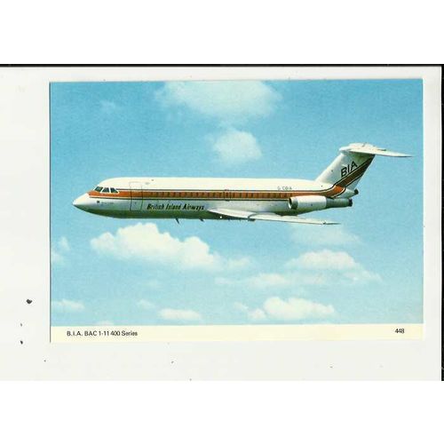 Aviation BRITISH ISLAND AIRWAYS BAC 1-11-400 Postcard by Skilton & Fry (448)