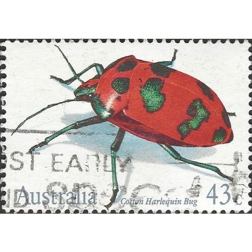 AUSTRALIA, INSECT, Cotton Harlequin Bug, white 1991, 43c, #2
