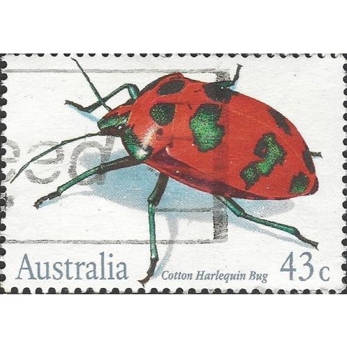 AUSTRALIA, INSECT, Cotton Harlequin Bug, white 1991, 43c, #4