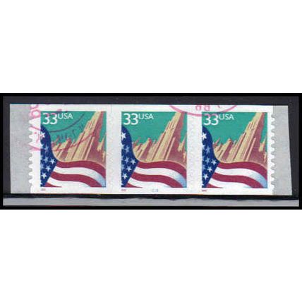 Used 3281c 33c U.S. Flag Over City Fine PNC 1111/3 PA4066