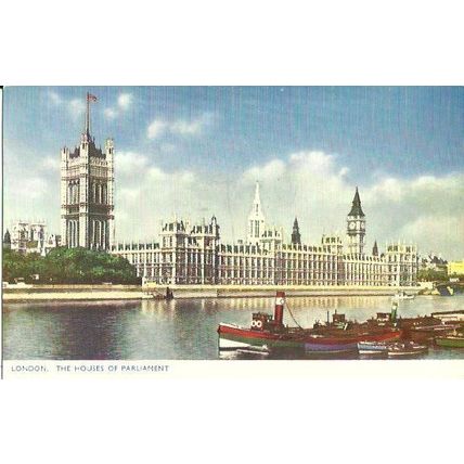 LONDON Houses of Parliament Postcard (Photochrom)