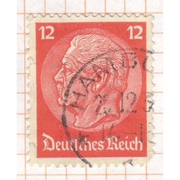 Germany 1934 - 12pf carmine - President Von Hindenburg - used 2