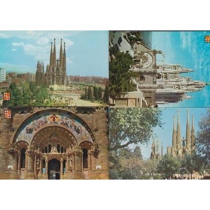 Barcelona Temple Holy Family Square Religious 4x Postcard s