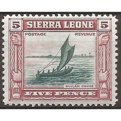 Sierra Leone 1933 SG174 5d Green & Chestnut Centenary Mounted Mint .