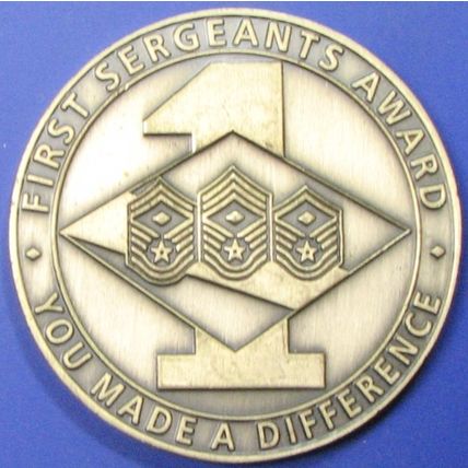 First Sergeants Award. Challenge Coin. 1.75". 61b.