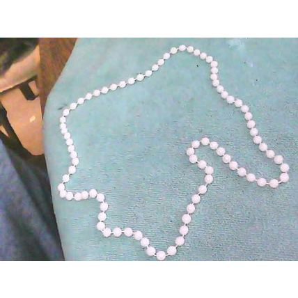 Vintage White beaded Long Necklace