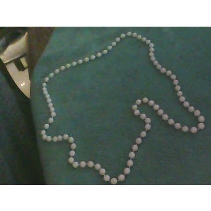 Vintage White beaded Long Necklace