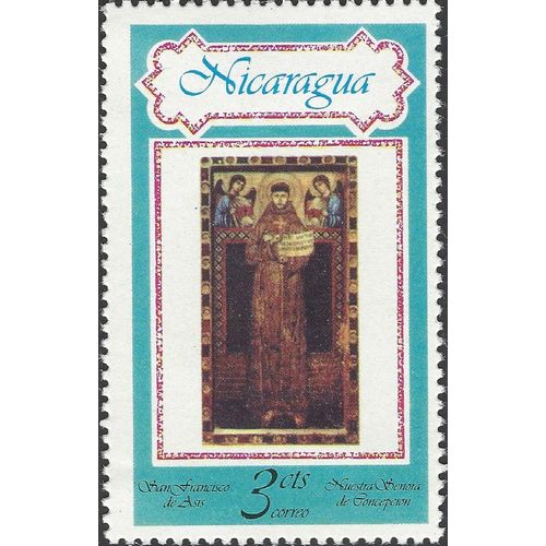 NICARAGUA, Icon of St Francis of Asisi, blue 1978, 3c