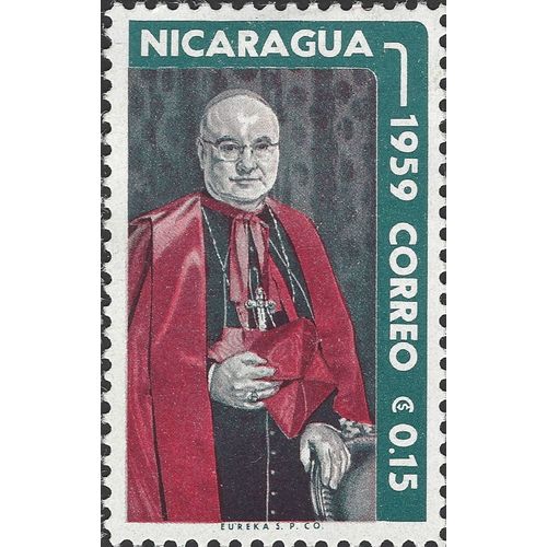 NICARAGUA, Cardinal Spellman, blue-green 1959, $0.15