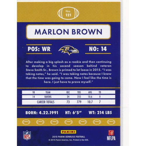 2015 Donruss Football 121 Marlon Brown Baltimore Ravens