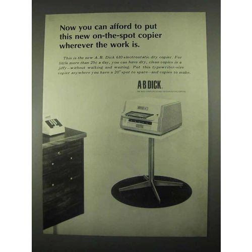 1967 A.B. Dick 610 Electrostatic Dry Copier Ad - Afford
