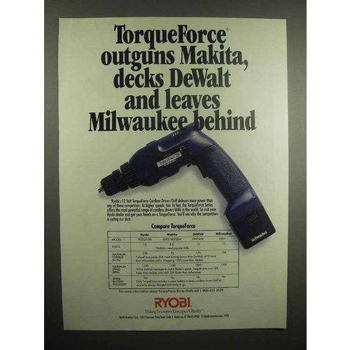 1992 Ryobi TorqueForce Cordless Driver / Drill Ad