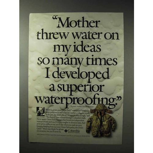 1993 Columbia Omni-Tech Parka Ad - Water on my Ideas