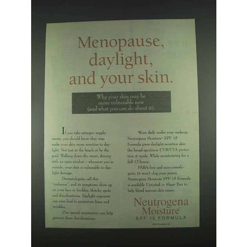 1996 Neutrogena SPF15 Formula Skin Care Ad