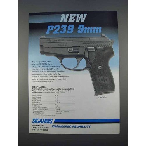 1996 Sigarms P239 9mm Pistol Ad