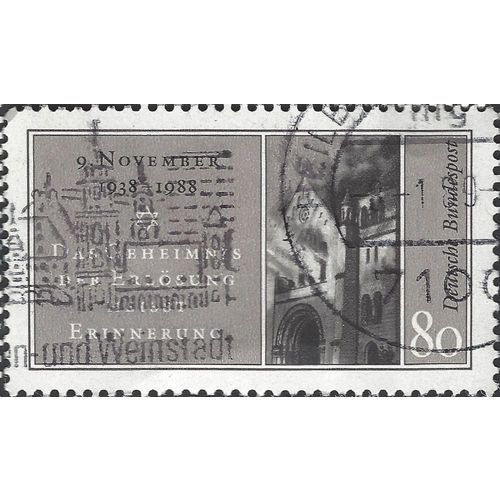 GERMANY, Kristallnacht, November 1938, grey 1988, 80pf, #3