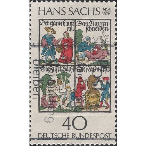 GERMANY, Hans Sachs 1494-1576, singer, poet, white 1976, 40pf, #3