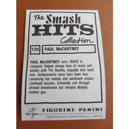 Smash Hits 1984 Panini Sticker No 129 Paul McCartney