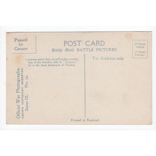 A British Sentry in Flanders Daily Mail Battle Picture WW1 Postcard 72
