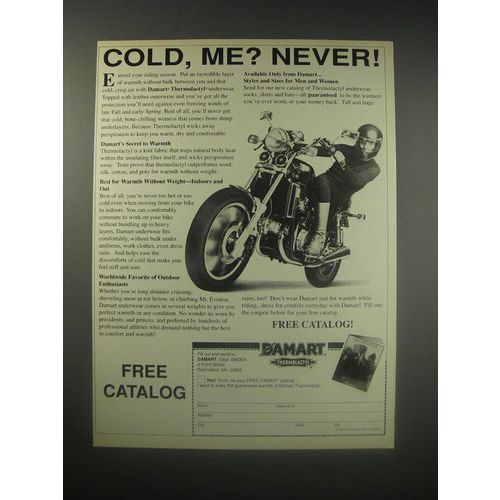 1990 Damart Thermolactyl Underwear Ad - Cold, Me? Never!