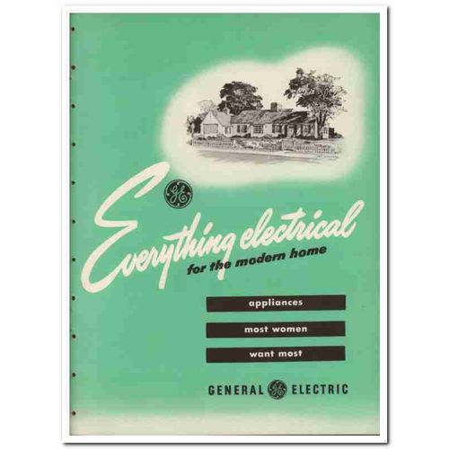 General Electric Company 1948 Vintage Catalog Appliances Modern Home