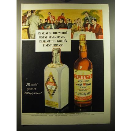 1950 Gilbey's Spey-Royal Scotch Whiskey and Distilled London Dry Gin Ad